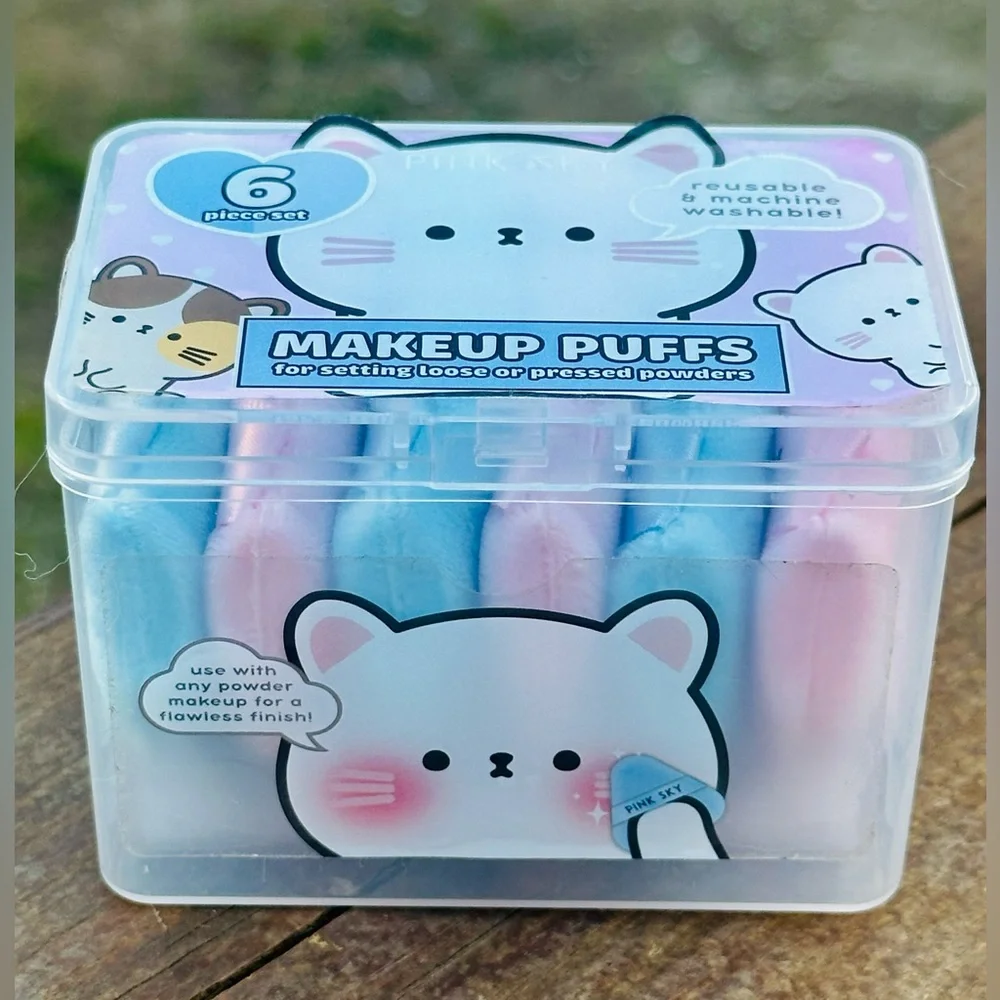 Pink Sky NIB 6 Piece Makeup Puffs - Sealed